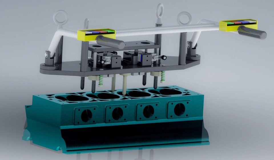 pneumatic cylinder head lift 3D CAD Model Library GrabCAD
