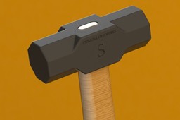 Wooden shafted sledgehammer