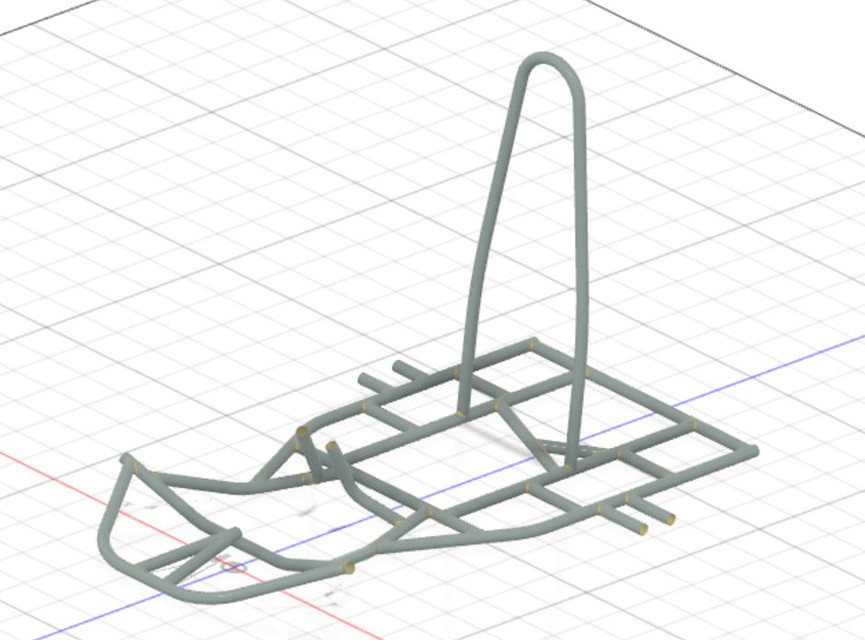 Electric kart chassis 3D CAD Model Library GrabCAD