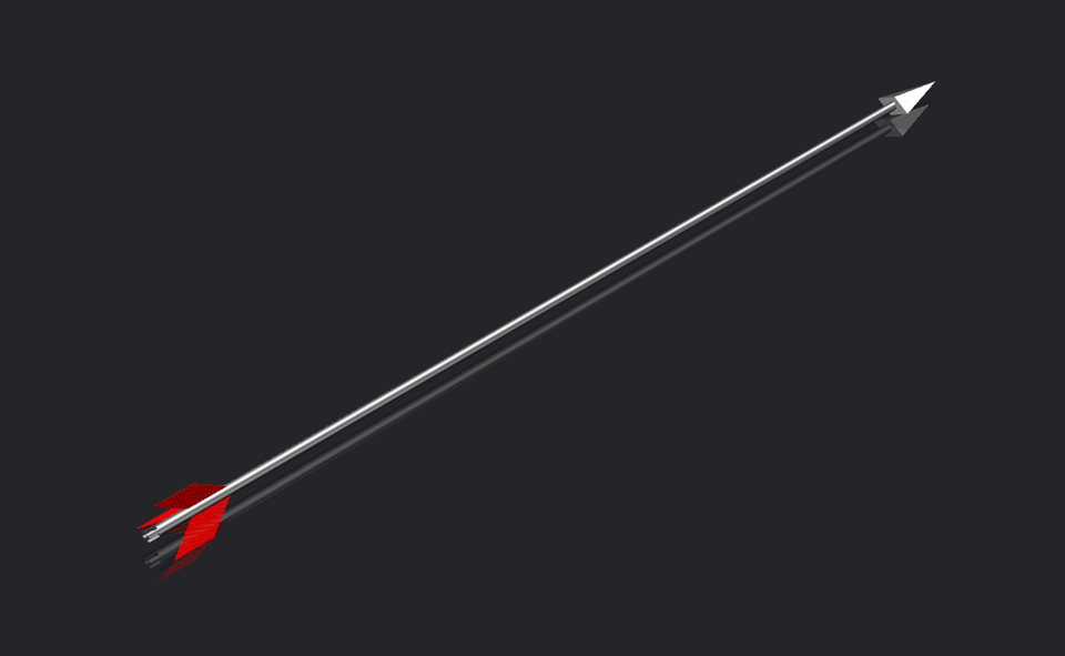 Arrow with 3 sets of fletchings
