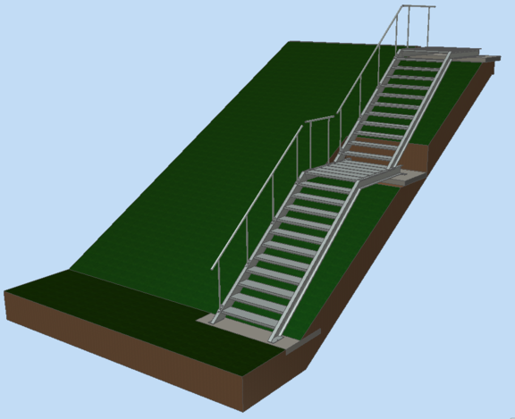Stairs on Railway slope