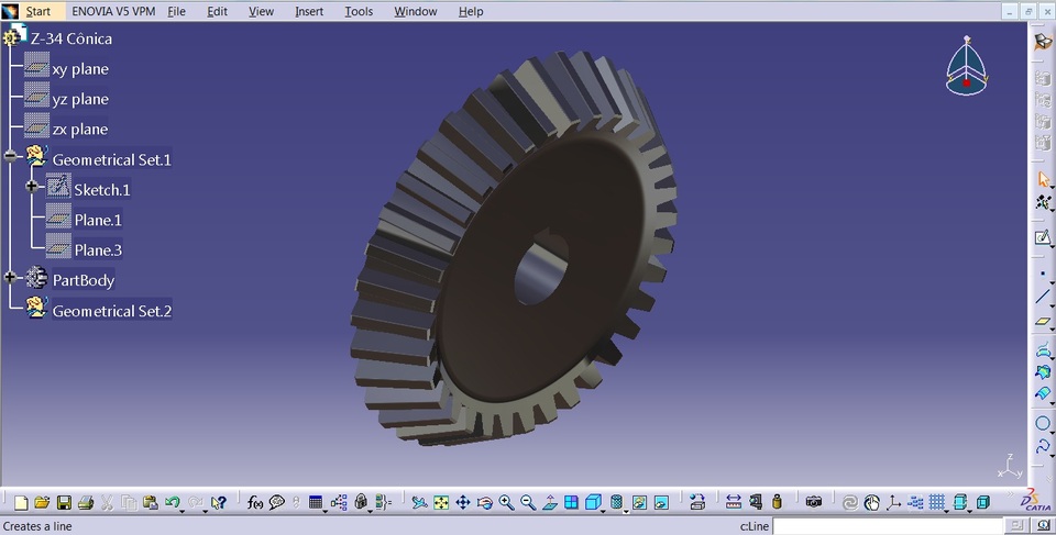 Engrenagem cônica / Bevel gear