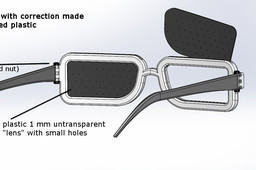 Sun protection and vision corection all plastic glasses