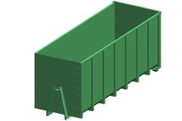 Roll on - roll off open top container 43,5 m3