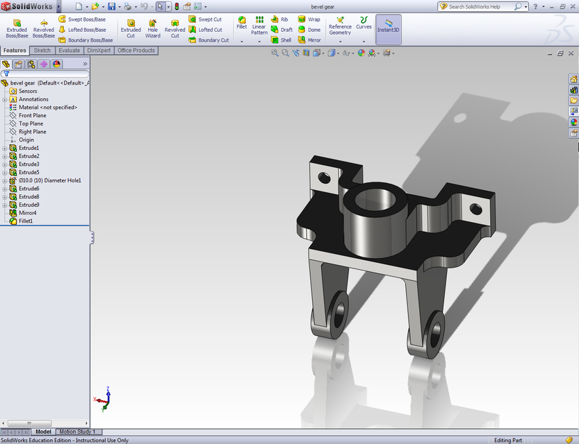 Bevel Gear Support 3D CAD Model Library GrabCAD