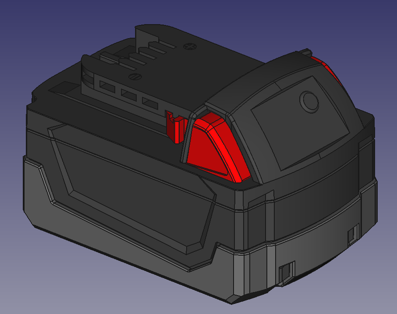 Milwaukee M18 5 Amp Hour Battery 3D CAD Model Library GrabCAD