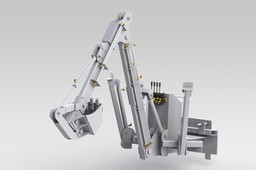 LTBackhoe with optimized stabilization foot