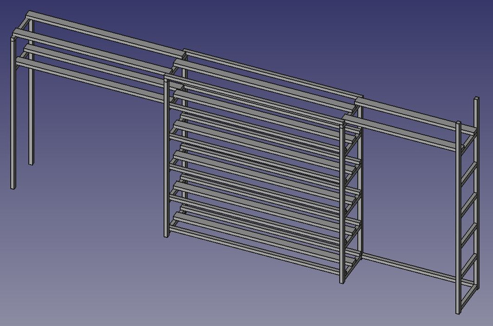 Garage Storage Rack 3D CAD Model Library GrabCAD