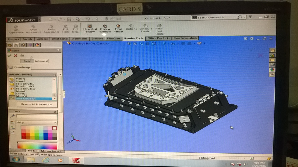 Hood Inner Stamping Die Design