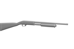 Low poly pump action shotgun