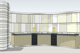 hotel lobby wall and front desk