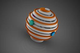 3DPW - Spherical spiral gear rack