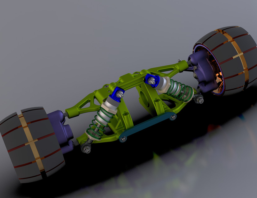 car suspension 3D CAD Model Library GrabCAD