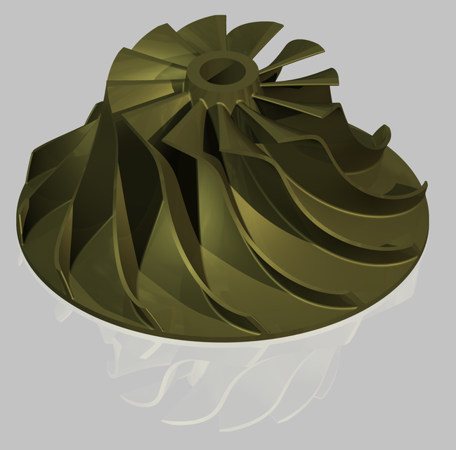 Turbocharger fan 3D CAD Model Library GrabCAD