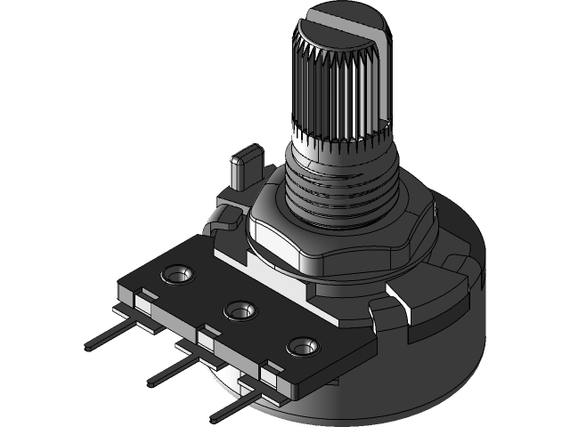 10K Rotary Potentiometer | 3D CAD Model Library | GrabCAD