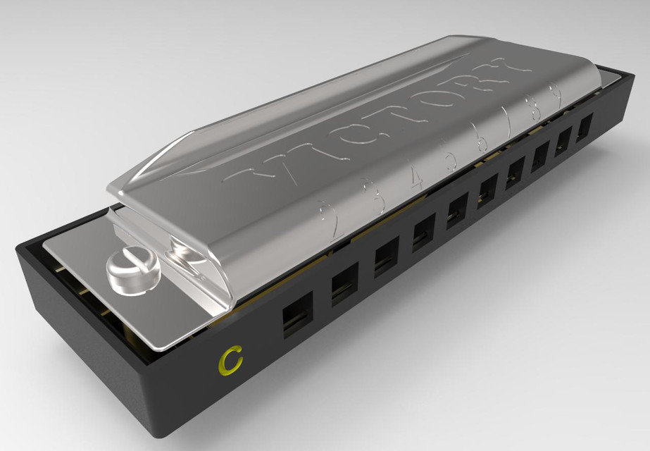 Harmonica 3D CAD Model Library GrabCAD