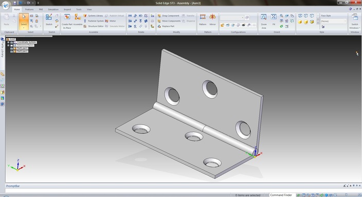 How to model a hinge in Solid Edge?