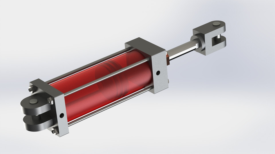 Hydraulic Cylinder 3D CAD Model Library GrabCAD