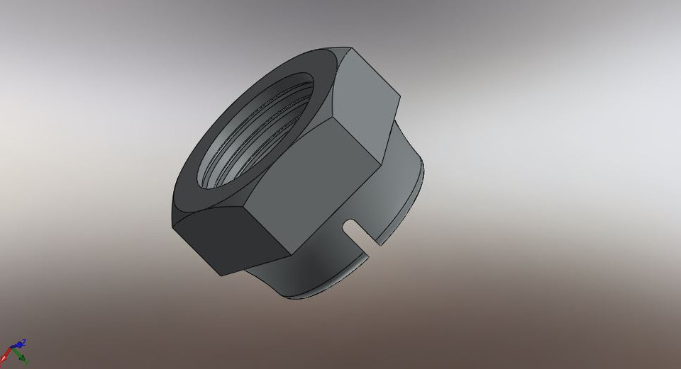 Castle Nut 3D CAD Model Library GrabCAD