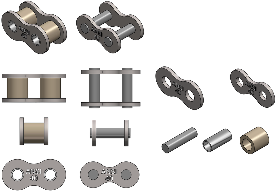40 STANDARD ROLLER CHAIN (ANSI) 3D FILES 3D CAD Model Library GrabCAD