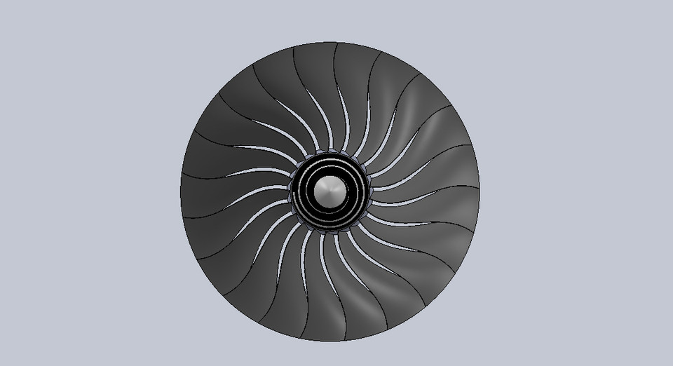 Jet Engine Fan 3D CAD Model Library GrabCAD