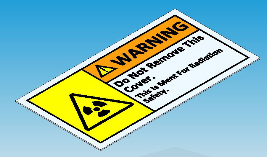Radiation Safety Sticker 3D CAD Model Library GrabCAD