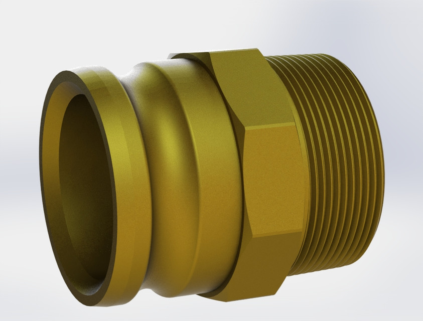 Acople tipo Camlock de 3" (Coupling Camlock 3") 3D CAD Model Library