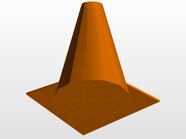 Road cone for modelism purposes