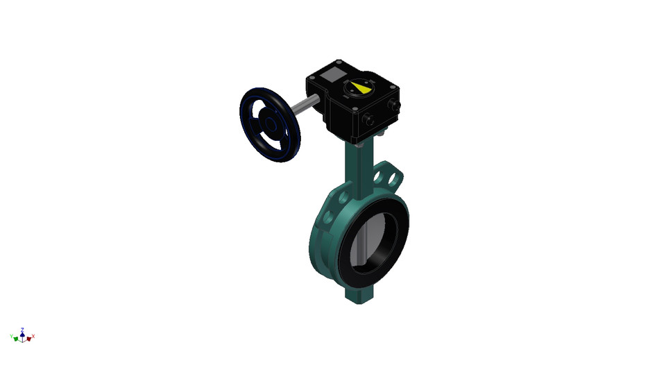 INTERAPP BUTTERFLY WAFER VALVE WITH MANUAL HANDWHEEL GEARBOX