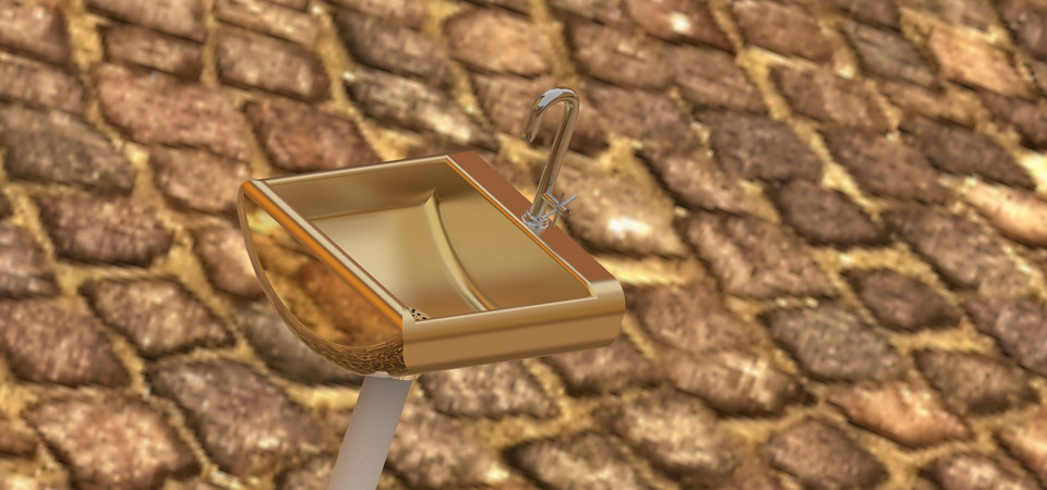 Golden wash basin