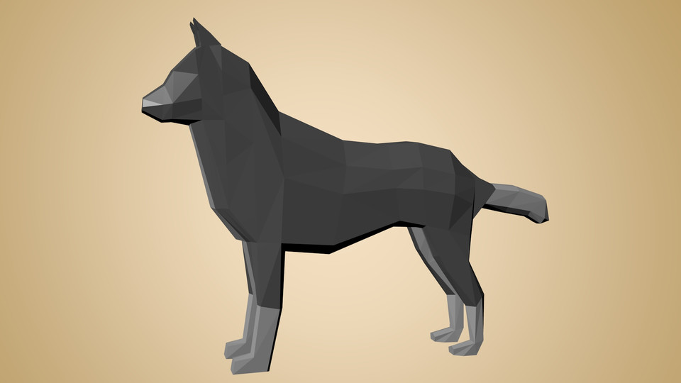 Wolf low-poly