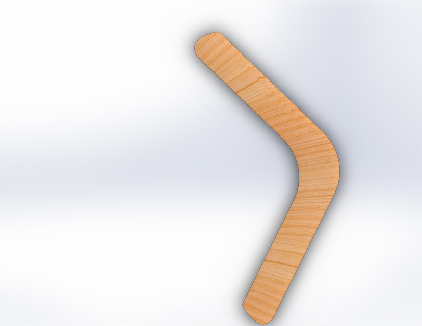 Right Handed Boomerang 3D CAD Model Library GrabCAD