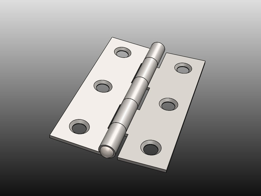 75mm (3") Door Hinge 3D CAD Model Library GrabCAD