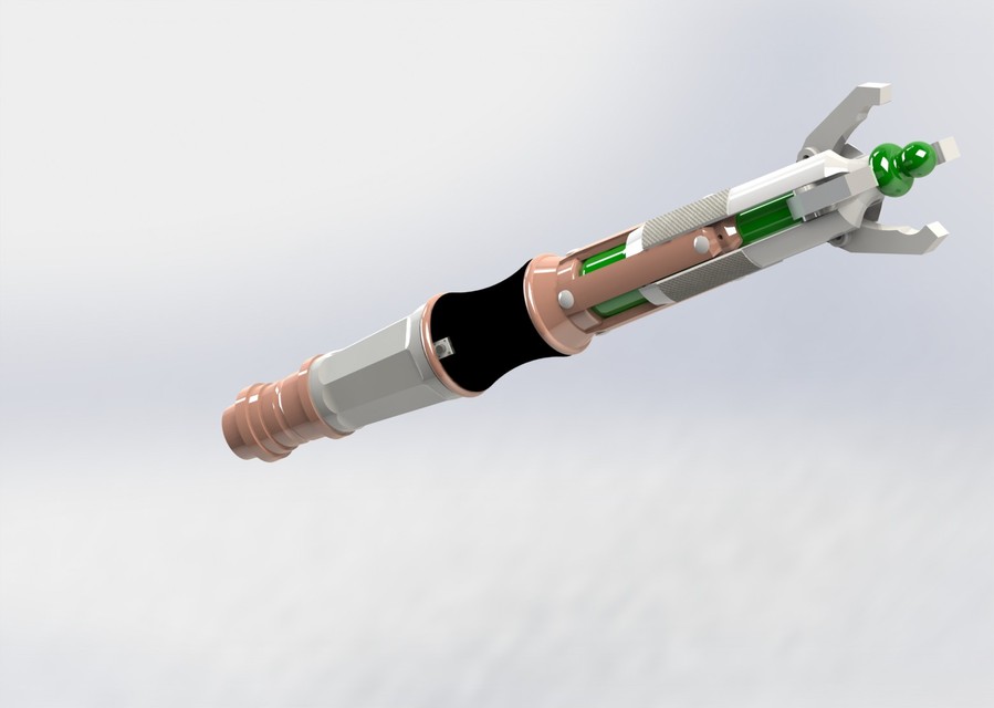 11th Doctor's Sonic Screwdriver 3D CAD Model Library GrabCAD