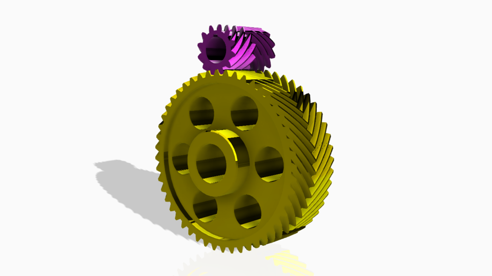 Animated. Herringbone Gear Transmission 1 3D CAD Model Library GrabCAD