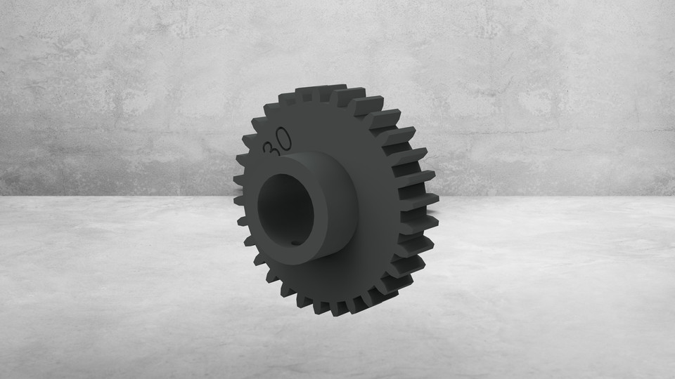 30 THEETH SPUR GEAR 3D CAD Model Library GrabCAD