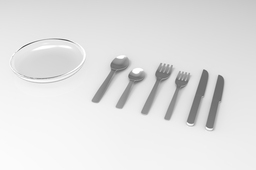 Utensils and a plate