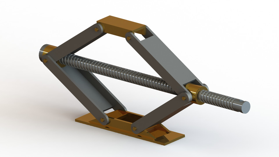 screw jack 3D CAD Model Library GrabCAD