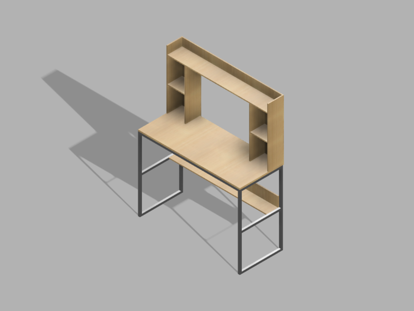 Study Desk 3D CAD Model Library GrabCAD