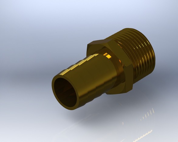 3/4" Barb x MPT Brass Adapter