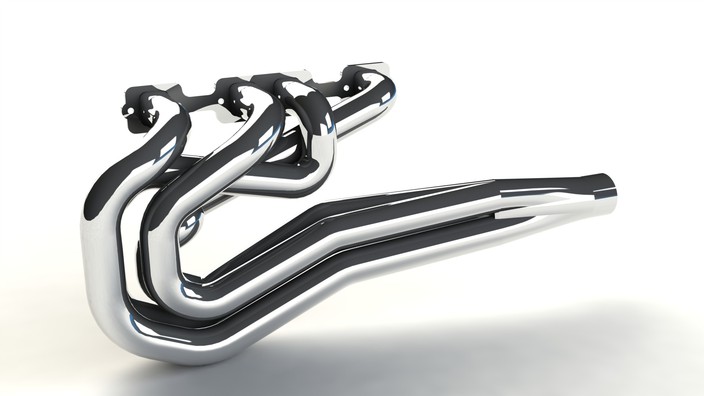 Exhaust header, single side, V8, Tri-Y style