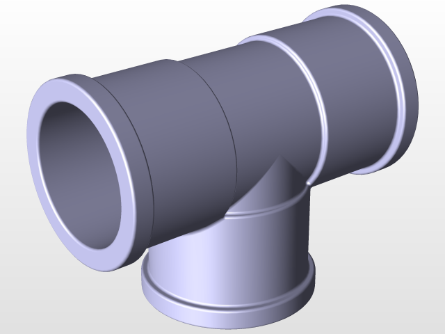 PVC 90° T triple socket 25mm