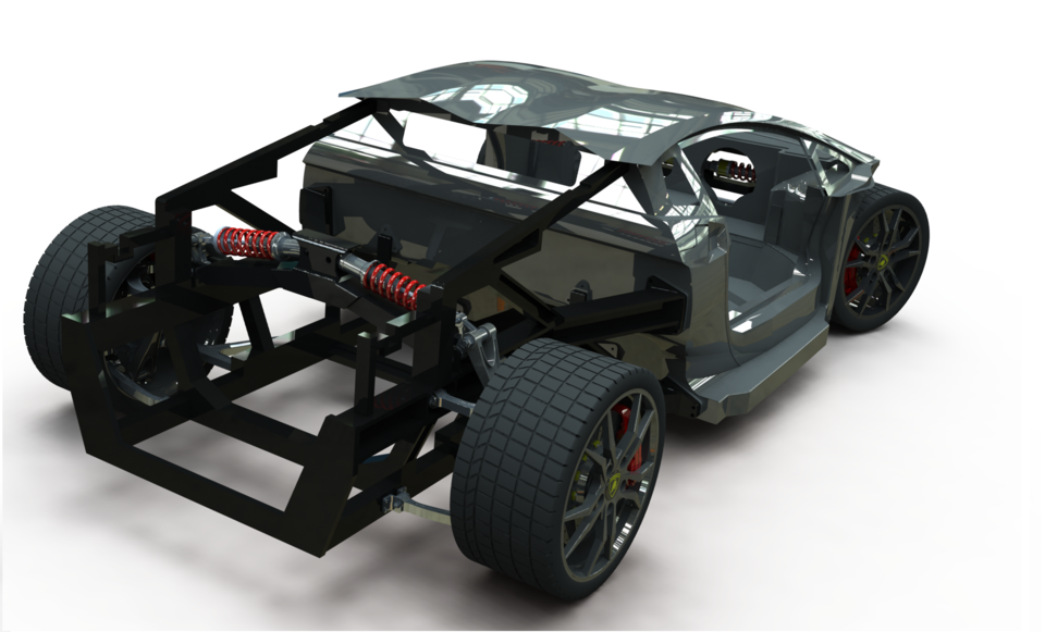 Lamborghini Aventador rolling chassis | 3D CAD Model Library | GrabCAD