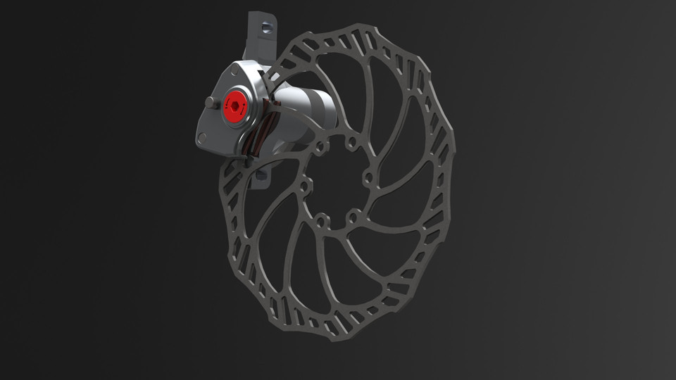 Mechanically actuated hydraulic disc brake 3D CAD Model Library GrabCAD