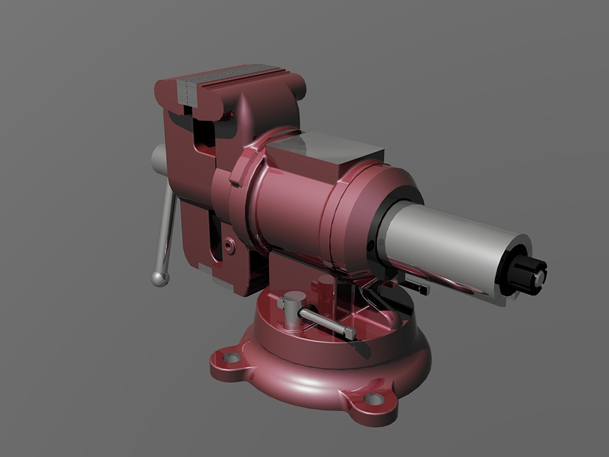Bench Vise 3D CAD Model Library GrabCAD