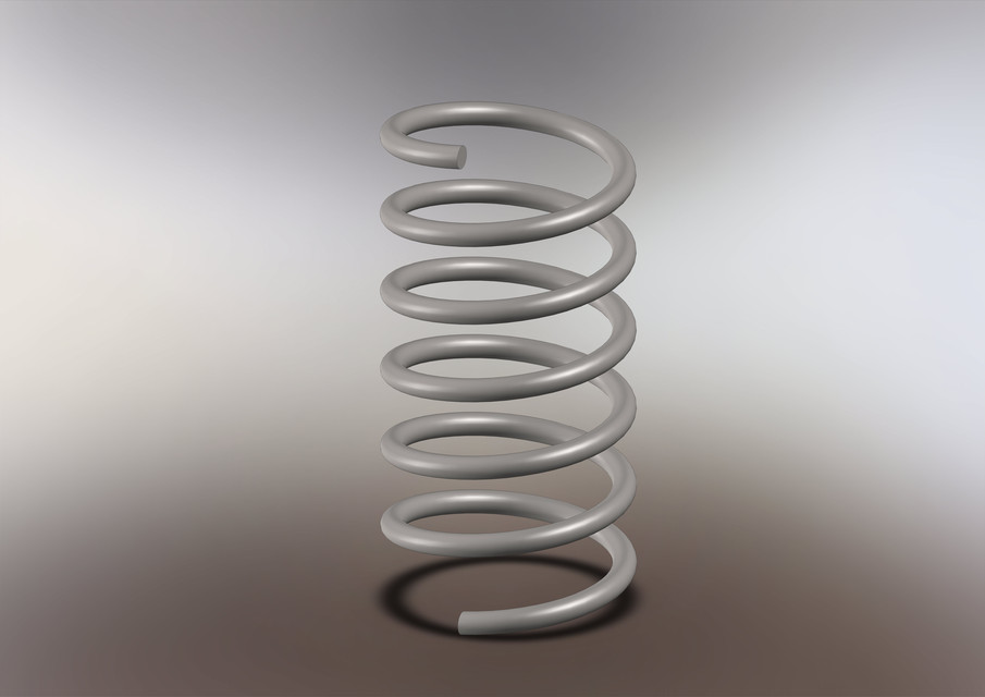Request Open coiled helical compression spring 3D CAD Model Library