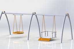 Swing bird-nest combined with swing for wheel-chair 