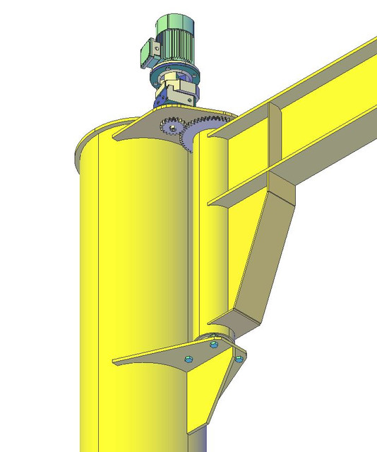 JIB CRANE 7m x 7m SWL 2ton 3D CAD Model Library GrabCAD