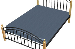 Bed, double, Wood and steel tubing construction.