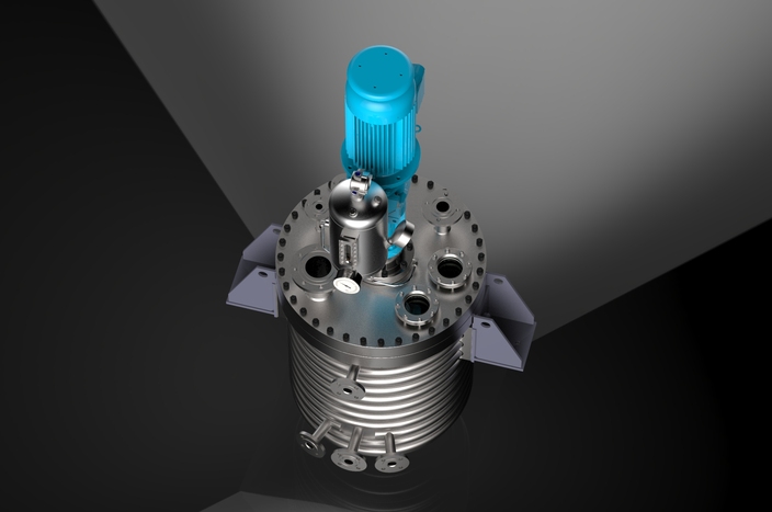 Chemical reactor with stirrer